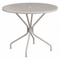 Flash Furniture Light Gray Patio Table,35.25RD CO-7-SIL-GG