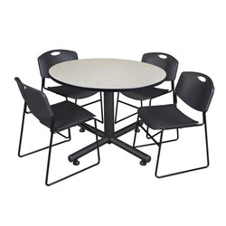 Kobe Kobe,48",Rnd Breakroom Table,4 Zeng Chrs TKB48RNDPL44BK