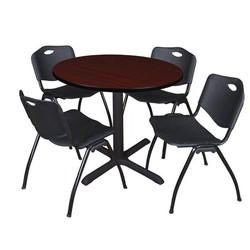 Cain Cain,42",Round Breakroom Table,4 M Chrs TB42RNDMH47BK