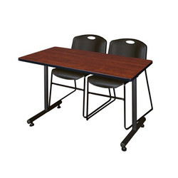 Kobe Training Table,w/2 Zeng Chairs,48"x24" MKTRCT4824CH44BK