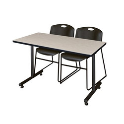 Kobe Training Table,w/2 Zeng Chairs,48"x24" MKTRCT4824PL44BK