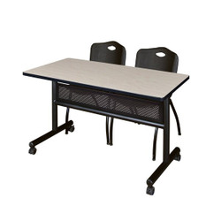 Kobe FlipTop Table,w/2M Stack Chairs,48"x24" MKFTM4824PL47BK