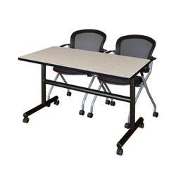 Kobe FlipTop Table,w/2Cadence Chairs,48"x24" MKFT4824PL23BK