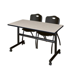 Kobe FlipTop Trng Table,Kobe 48",2 M Chairs MKFT4824PL47BK