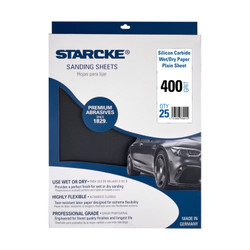 Silicon Carbide 991A Black 9" x 11" Wet/Dry Paper Plain Sheet P400 25ct Retail Pk R 991A-P0400-R25 991A-0400-R25