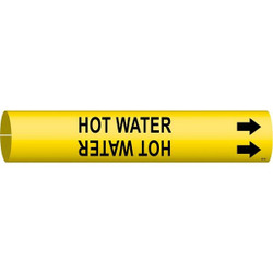 Brady Pipe Mrkr,Hot Watr,2 13/16in H,2 4/5in W 4079-D