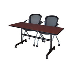 Kobe FlipTop Table,w/2Cadence Chairs,60"x30" MKFT6030MH23BK