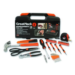 Great Neck® Homeowner's 39-Piece Tool Set, 12.38" x 3" x 7.25" Carry Case 73802
