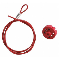 Brady Cable Lockout,Red,5 ft. L Cable 122253
