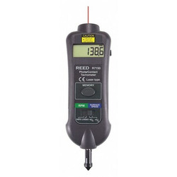 Reed Instruments Tachometer, +/-0.05% RPM Acc, LCD R7150