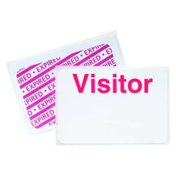 Brady Visitor Badge,1 Day,Red/White,PK500 95688