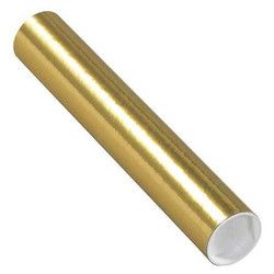 Partners Brand Mailing Tubes,W/Caps,2x12",Gold,PK50 P2012GO
