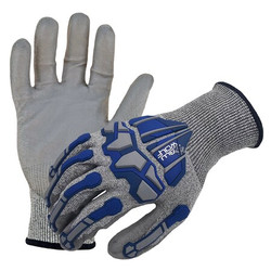 Azusa Safety Cut Resstant Glove,18 ga.,Gy/Gy/Bl,XL,PR BW4010