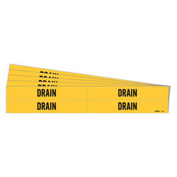 Brady Pipe Marker,Adhesive,Black,Drain,PK5 7091-4-PK
