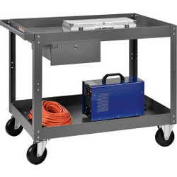 Global Industrial Stock Cart w/1 Drawer & 2 Shelves 800 lb. Cap 36""L x 24""W x