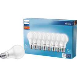 Philips 75W Equivalent Soft White A19 Medium LED Light Bulb (8-Pack) 589044