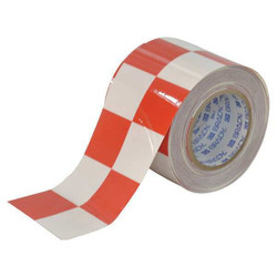 Brady Floor Tape,Red/White,4 inx100 ft,Roll 121918