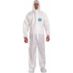 Ansell Coveralls,S,Wht,Film Lam,PK25 WH18-B-92-107-02