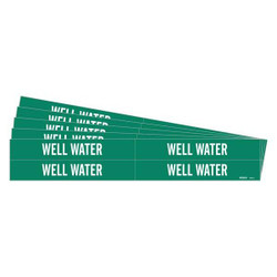 Brady Pipe Marker,White,Well Water,PK5 7305-4-PK
