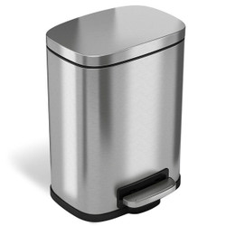 Hls Commercial Trash Can 1.5 Gal Step, Stainless Steel, HLSS01R