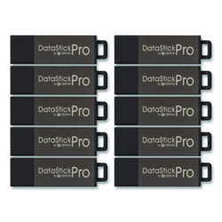 Centon DataStick Pro USB 2.0 Type A Flash Drive, 8 GB, Gray, 10/Pack DSP8GB10PK