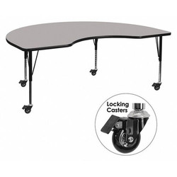Activity Table,Kidney Shape,Gray,48"x96"