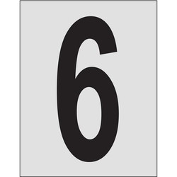 Brady Number Label,1in.H Character,PK25 5900-6