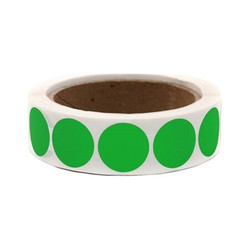 Roll Products 1/2" Color Code Circles  GR Pk1000 119-0002D