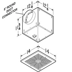 Broan Commercial Fan,120V AC,White Grille L250E