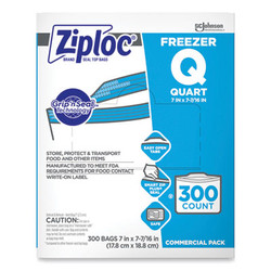 Ziploc® Zipper Freezer Bags, 32 oz, 7" x 7.75", Clear, 300/Carton 364957