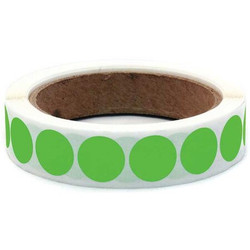 Roll Products Label,Circle,Paper,3/4" H,Green,1000 119-0003X