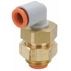 Smc Bulkhead Union Elbow,90 Deg,1/4 in.Tube KQ2LE07-00A