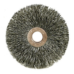 Copper Center™ Small Diameter Wire Wheel, 3 in dia x 5/8 in W Face, 0.008 in Stainless Steel Wire, 20000 RPM