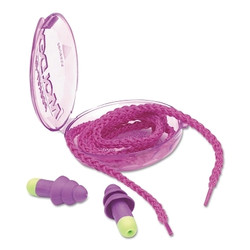 Rockets Reusable Earplugs, TPE, Purple, Cloth Cord Pack of 50