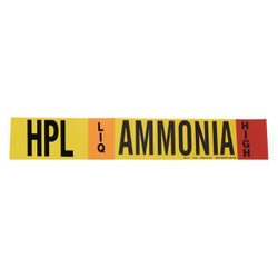 Brady Pipe Marker,Ammonia,4 in H,24 in W 90446