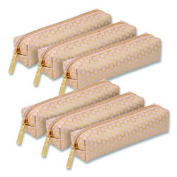 PUKKA PAD® Pencil Case, 8.07 x 2.36 x 2.55, Taupe, 6/Pack 9981TEHZE