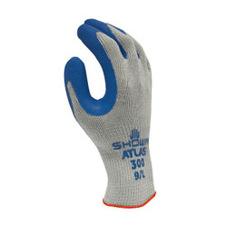 300L-08 Showa Atlas General purpose Gloves, Natural Rubber palm coating, Gray/Blue, Medium