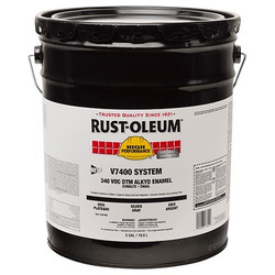 245407 Rust-Oleum V7400 Paint, 5 gal, White, Gloss, High Performance