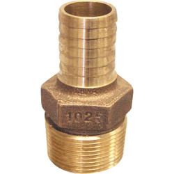 RBMANL2510 Merrill 1 In. MIP x 1-1/4 In. Insert Red Brass Hose Barb Reducing Adapter