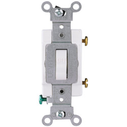 S08-CS120-2WS Leviton Commercial Grade 20 Amp Toggle Single Pole Switch, White