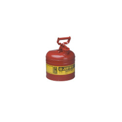 7120100 Justrite Type I Steel Safety Can for flammables, 2 gallon, S/S flame arrester, Red