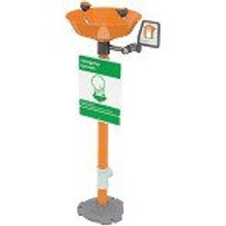 G1825P Guardian Pedestal Mounted Eyewash, Plastic bowl, Includes Floor Mount and ANSI Sign