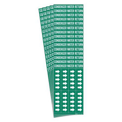 Brady Pipe Marker,Condenser Water Return,PK5 7068-3C-PK