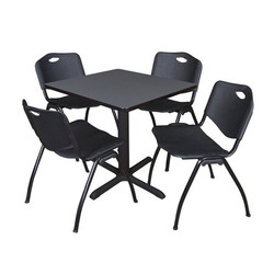 Cain Cain,30",Square Breakroom Table,4 Chrs TB3030GY47BK