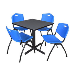 Cain Cain,30",Square Breakroom Table,4 Chrs TB3030GY47BE