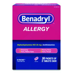 Benadryl® Allergy Ultratabs Tablets, Two-Pack, 60 Packs/Box 17060