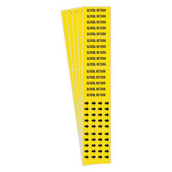 Brady Pipe Marker,Black,Glycol Return,PK5 7122-3C-PK