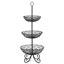 Tablecraft Food Serving Basket w/Legs,13.87"W,Black BKT3