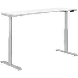 Interion Electric Height Adjustable Desk 72""W x 30""D White W/ Gray Base