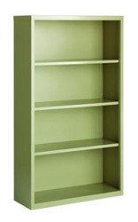 Alera® Four-Shelf Metal Bookcase, 34.5" x 13" x 60", Putty 26257